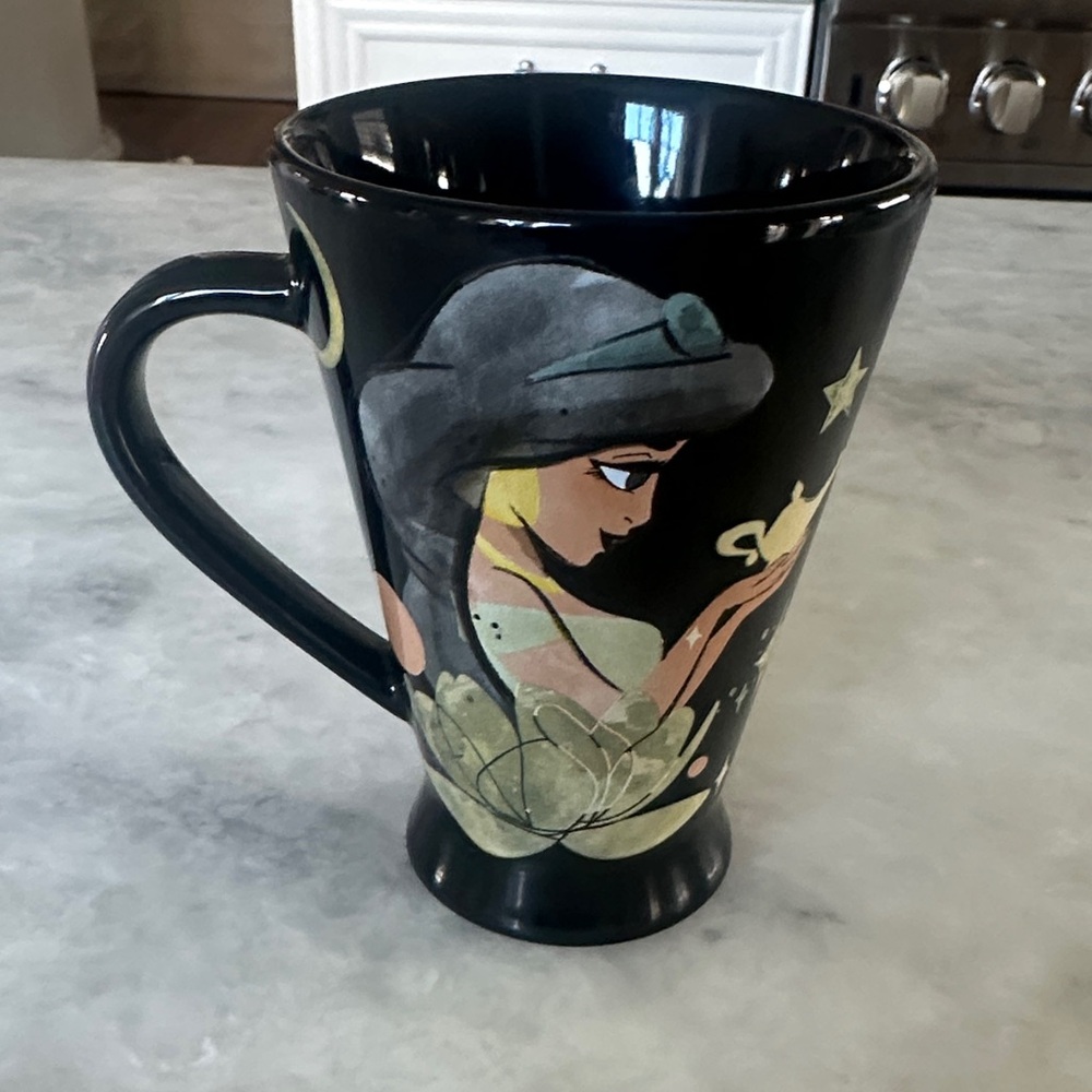 Black Ceramic Mug with Illustrated Design
